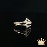 14K Gold Fashion Ring with CZ Center Stone