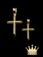 Custom Made Solid 18 Karat Gold Cross Charm Pendant