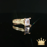 18K Yellow Gold Emerald-Cut Diamond Ring