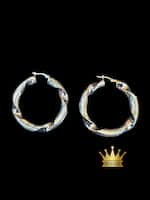 18k yellow and rose gold hoops earrings  6.78 grams