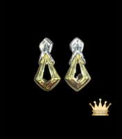 18K two tone Gold earrings 12.15 grams
