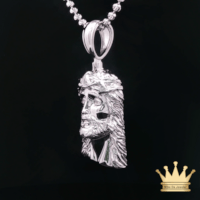 Sterling Silver Jesus Head Pendant Religious Jewelry