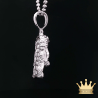 Sterling Silver Jesus Head Pendant Religious Jewelry