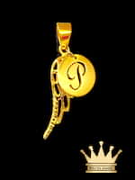 Custom Made 18K Gold Memorial Angel Wings Pendant