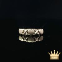 14K Yellow Gold Open Heart Band Ring