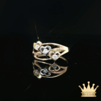 14K Two-Tone Gold Heart Ring with Cubic Zirconia