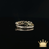 14K Yellow Gold Open Heart Ring with Cubic Zirconia Accents