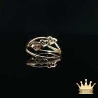 14K Two-Tone Gold Heart Ring with Cubic Zirconia