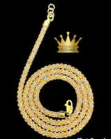 18k solid try colour gold handmade popcorn chain price $3500 weight 30.920 grams 24inches 3.4mm