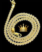 18k solid white and yellow gold handmade popcorn chain price $2600 weight 21.570grams 20inches 2.4mm