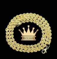 18k semi solid rope chain with diamond cut price $910 dollars weight 9.55 grams 24 inches 3 mm