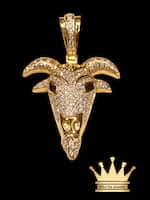 18k Solid Handmade Goat Head Pendant