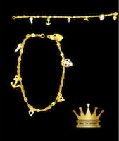 22karat gold charm bracelet weight 3.050 price $425.00