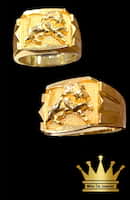 18karat gold lion men ring weight 12.200 size 10.00