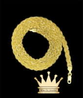 21K Gold Wheat Design Flat Necklace