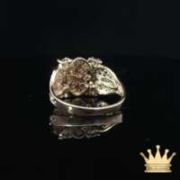 14K Tri-Color Gold Saint Mary Ring with Cubic Zirconia