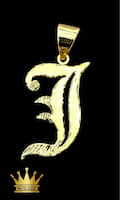 18k handmade customized old English initials pendant with diamond cut price $400 dollars size 1.25 inches
