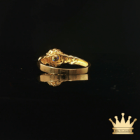 18K Yellow Gold CZ Halo Ring