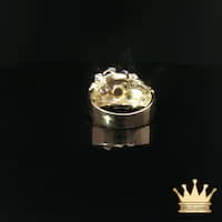 18K Textured Yellow Gold Diamond Cluster Ring