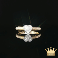 14K Gold Women's Heart Ring with Lab Grown Diamonds