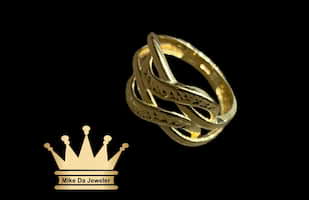 18k handmade female ring with infinity design and diamond cut price $275 dollars weight 2.28 grams size 5.5 USA
