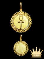 18K Solid Gold Custom Made Ankh Cross Charm