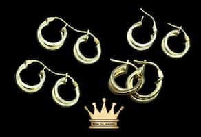 18 k hoop earring pair $180 usd weight 1.48 grams size 10mm
