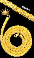 22 k gold two tones sold pop corn chain 24 inch long 4.5 mm wide weight 37.880 mg price $4166 USD