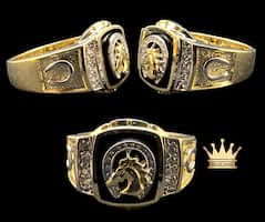 18k yellow gold horseshoe men’s ring 7.76 grams