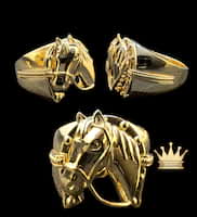 18k horse shoe men’s ring fully polished grams 9 price $1120