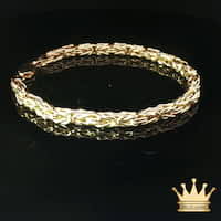 18k Yellow Gold Byzantine Bracelet Classic Royal Link Design