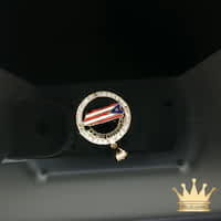 Puerto Rico Flag Gold Pendant with Diamonds