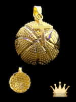18K Custom Basketball Charm with Net Design