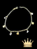 18K Gold Heart with Love Charm Bracelet