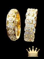 18K Gold Wedding Band Set with Moissanite Diamonds