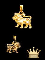 Custom Made Solid 18 Karat Gold Lion Charm Pendant