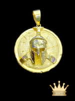 18k Gold Spartan Shield Pendant