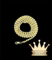 18k semi solid rope chain with diamond cut  weight 6.45 grams 2.5 mm 20 inches available stock 18inches 22, 24 inches