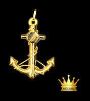 Anchor charm Price $ 590 Item material 18 k yellow gold 5.160 mg grams SIZE 1.75 inch