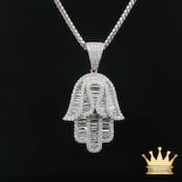 Hamsa Hand Pendant in Sterling Silver