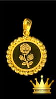 21k gold coin charm with rose printed  2.250gram price is $275 size 0.75 inch