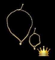 18 karat Gold Necklace with Bracelet unique design and adjustable size weight 10.860gm