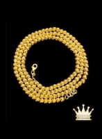 21 karat gold moon cut beads chain 5mm wide size 33.00 inch longer and weight 52.580 gram 