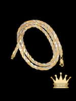 18 Karat Tricolor Gold Twisted Herringbone Chain