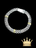 18K Handmade Solid Two-Tone Box Bracelet