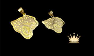 18karat gold jaguar face charm size 1.00inch weight7.370 price$775.00