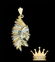 18k solid tricolor handmade Native American pendant price $900 dollars weight 8.22 grams size 1.25 inches