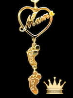 18K Handmade Customized Angel Baby Feet Pendant