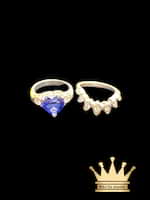 Custom Made Silver Ring with Moissanite & Blue Sapphire