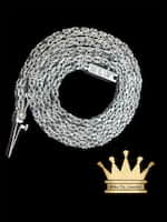 18K Solid White Gold Byzantine Chain